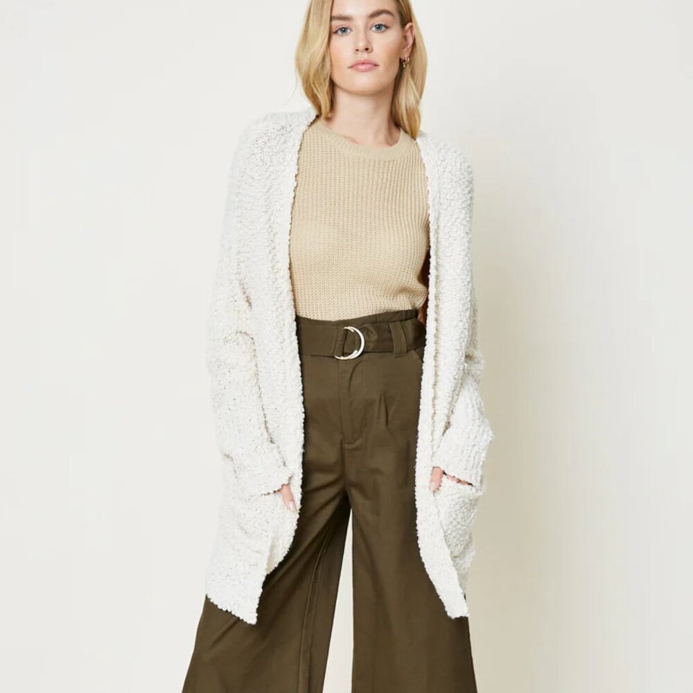 Hayden LA Cream‎ Textured Open Front Cardigan Sweater | 1XL/2XL Cozy Knit